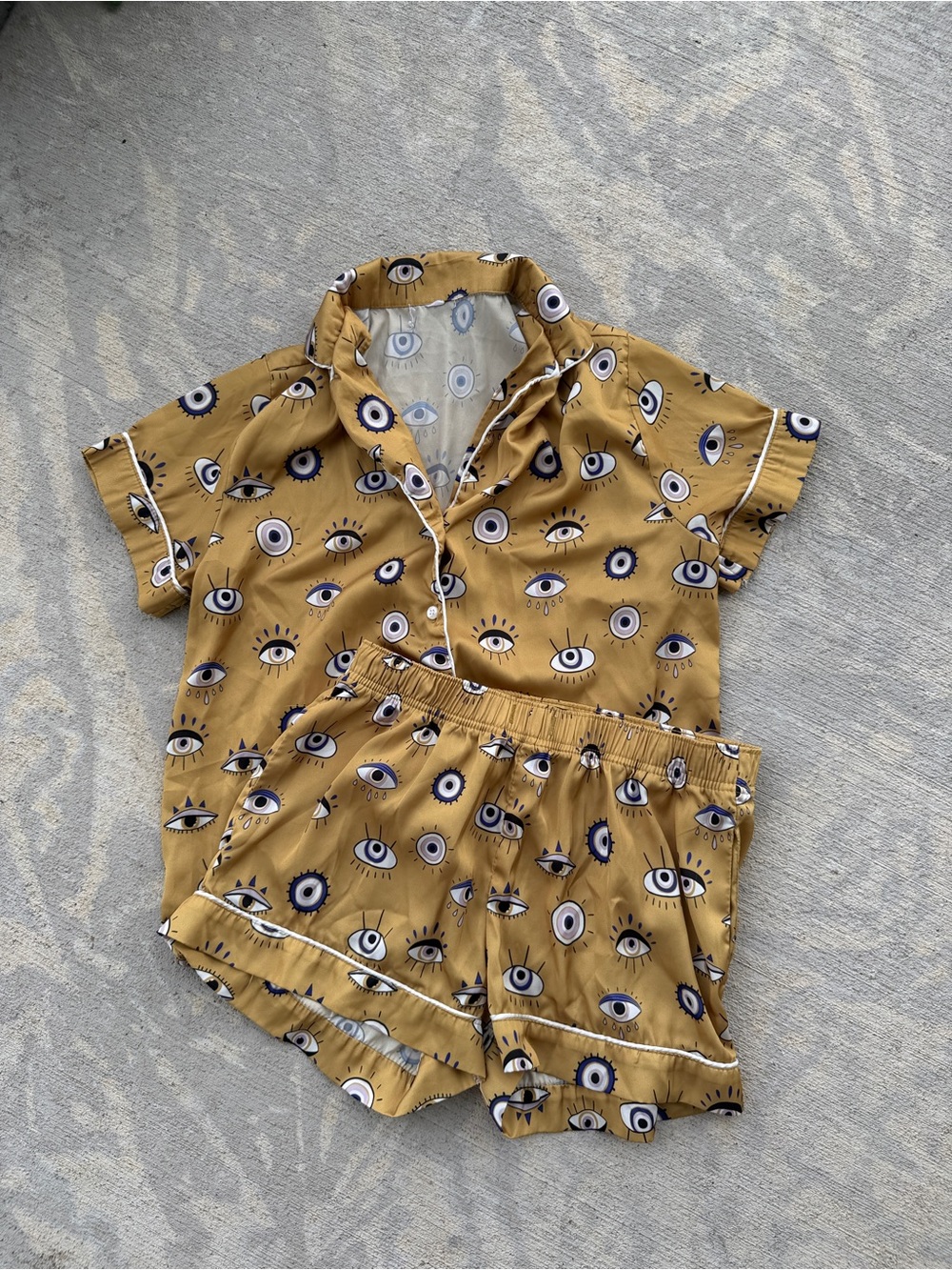 Averie Eye Print Short Pajama Set Size Small
